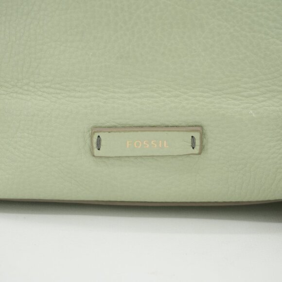 Fossil Crossbody Bag NEW Genuine Leather Mint Cream Color Block Messenger Purse - Picture 4 of 8